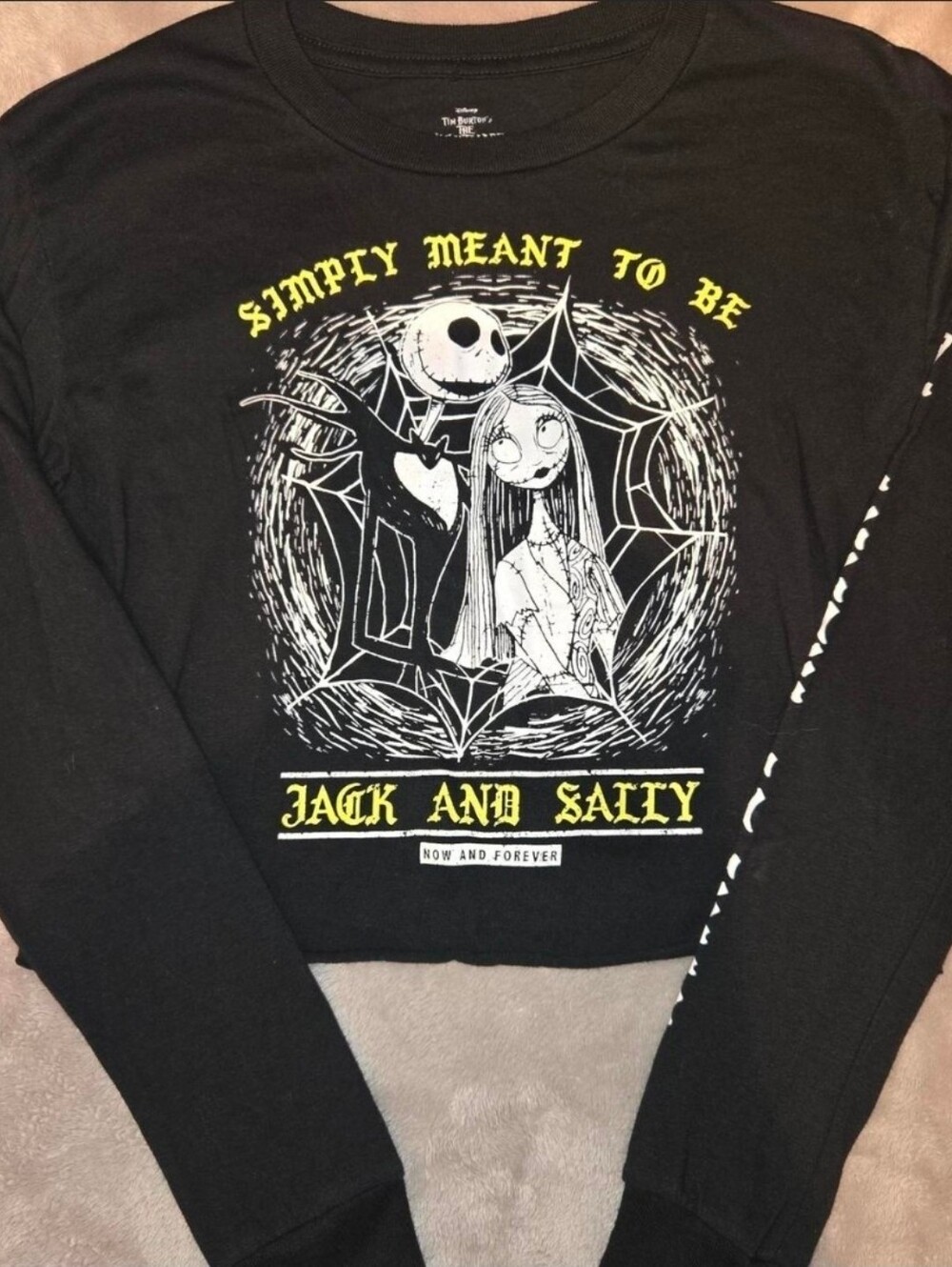 Disney Nightmare Before Christmas Cropped Longsleeve Shirt